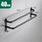 40cm Double Towel Bars Wall Mounted Space Aluminum Towel Holder Hanger for Bathroom - Black - 5