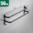 50cm Double Towel Bars Wall Mounted Space Aluminum Towel Holder Hanger for Bathroom - Black - 5