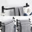 60cm Double Towel Bars Wall Mounted Space Aluminum Towel Holder Hanger for Bathroom - Black - 2