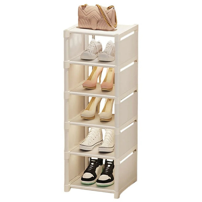 6 Tier Shoe Rack Space Saving Entryway Organizer Stackable Storage Shelf For Hallway Bedroom Closet - White - 1