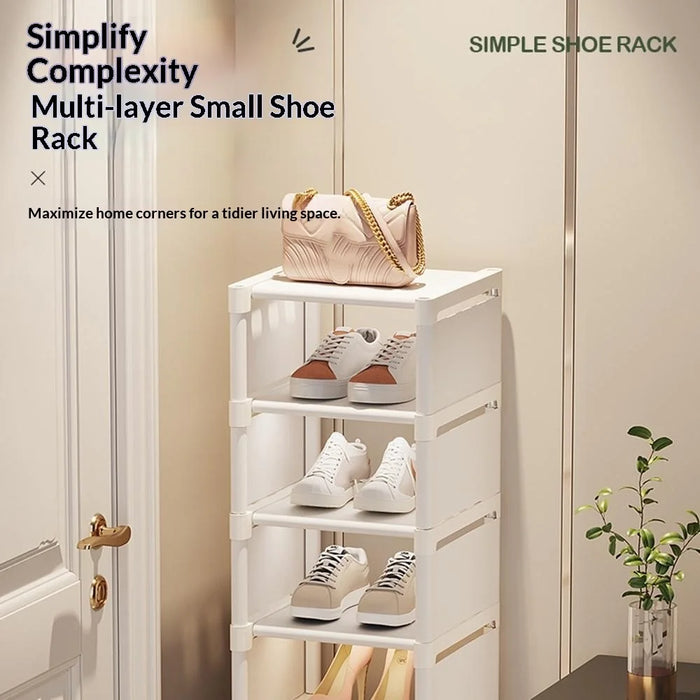 8 Tier Shoe Rack Space Saving Entryway Organizer Stackable Storage Shelf For Hallway Bedroom Closet - White - 4