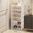 7 Tier Wide Shoe Rack Space Saving Entryway Organizer Stackable Storage Shelf Easy Assembly - White - 1