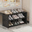 3 Tier 56.5cm Shoe Rack Space Saving Slim Under Desk Dorm Storage Organizer Multi-Function Dustproof - Black - 1