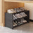 3 Tier 56.5cm Shoe Rack Space Saving Slim Under Desk Dorm Storage Organizer Multi-Function Dustproof - Black - 3