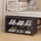 3 Tier 56.5cm Shoe Rack Space Saving Slim Under Desk Dorm Storage Organizer Multi-Function Dustproof - Black - 6