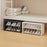 3 Tier 56.5cm Shoe Rack Space Saving Slim Under Desk Dorm Storage Organizer Multi-Function Dustproof - Black - 7