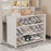 4 Tier 56.5cm Shoe Rack Space Saving Slim Under Desk Dorm Storage Organizer Multi-Function Dustproof - White - 1