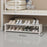 2 Tier 76.5cm Shoe Rack Space Saving Under Desk Dorm Dust-Proof Storage Organizer - White - 1