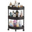 3-Tier Corner Storage Rack Bathroom Kitchen Organizer Shelf with Wheels Triangle Floor Stand Space Saving - Black - 1