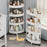 5-Tier Corner Storage Rack Bathroom Kitchen Organizer Shelf with Wheels Triangle Floor Stand Space Saving - White - 3