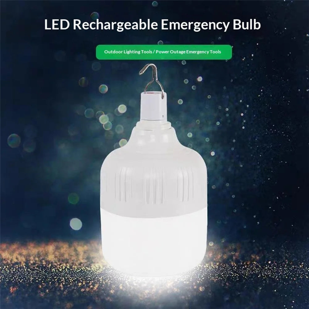 80W 80mm Outdoor Camping Lantern 5 Modes USB Rechargeable Tent Hanging LED Light Bulb - 4