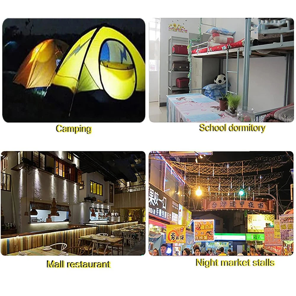 80W 80mm Outdoor Camping Lantern 5 Modes USB Rechargeable Tent Hanging LED Light Bulb - 7