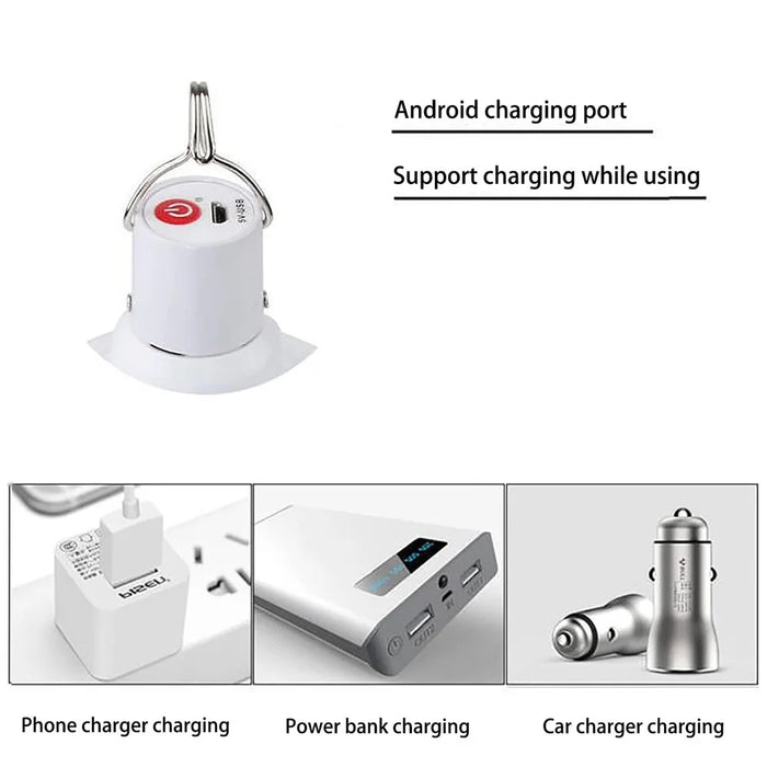 150W 105mm Outdoor Camping Lantern 5 Modes USB Rechargeable Tent Hanging LED Light Bulb - 6