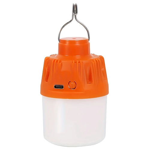 USB Rechargeable Camping Lantern Portable 3 Lighting Modes 6-LED Tent Hanging Light Bulb - Orange - 1