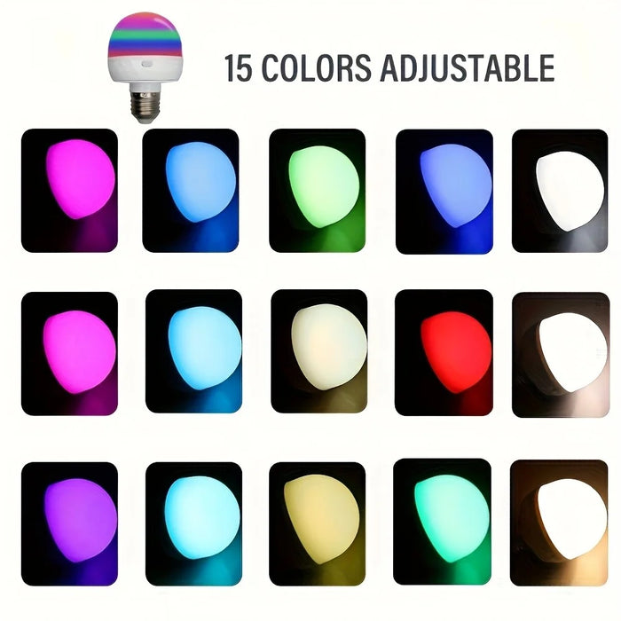 RGB Light Bulb Built-in 2500mAh Battery Remote Control Stepless Dimming LED Mood Light with Detachable E27 Base - 3