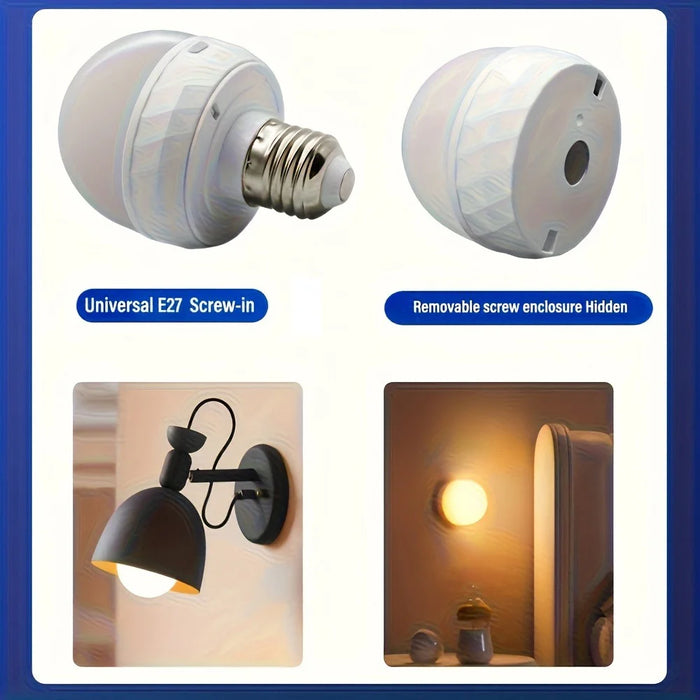 LED Mood Light Built-in 1800mAh Battery 3 Color Temperature Stepless Dimming Light Bulb with Detachable E27 Base - 6