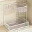 35 x 20 x 25cm Key Organizer for Entryway Table Top Storage Rack Iron Mesh Double Layer Basket with Hooks - White - 2