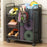 50 x 25 x 60cm Storage Rack with Wheels / Side Basket Yoga Mat Organizer Exercise Equipment Container Holder - Black - 1