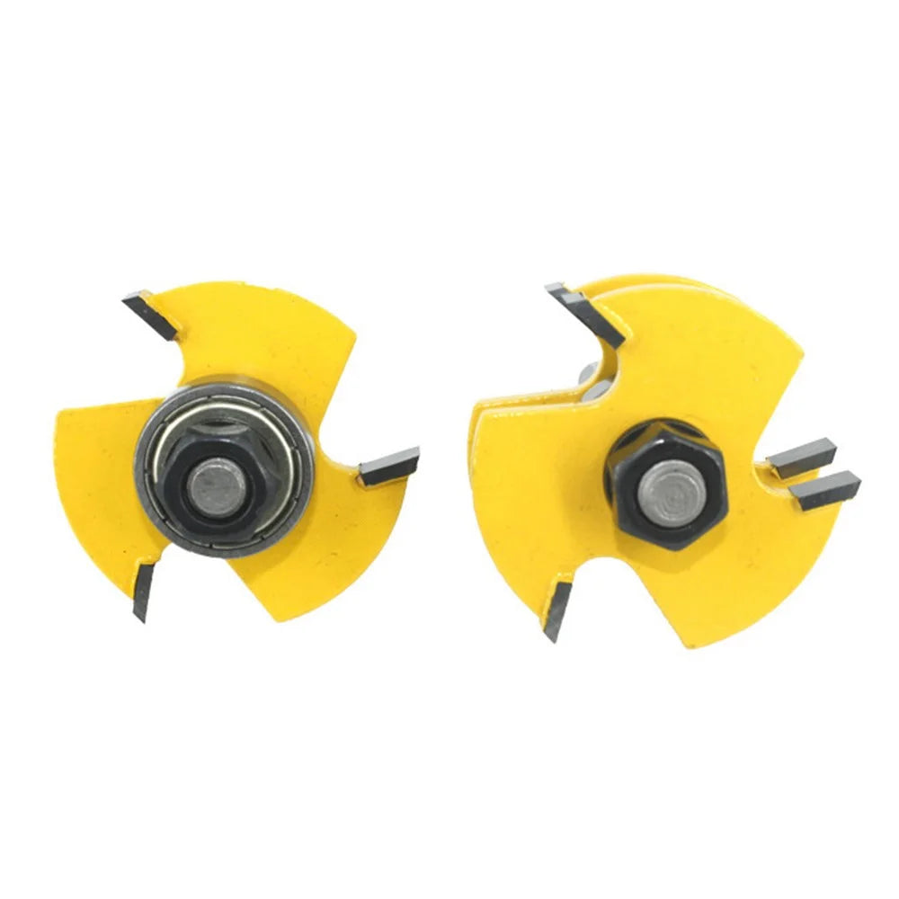 3Pcs 12mm Shank Router Bit Set 3-Teeth 12x47+45-Degree + 12x1-3 / 8 Woodworking Wood Cutter Groove Milling Tool - 3