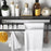 Single Layer 60cm Bathroom Towel Rack Organizer Stainless Steel Wall Mounted Storage Shelf with 6 Hooks - Black - 2