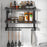 Dual Layer 50cm Bathroom Towel Rack Organizer Stainless Steel Wall Mounted Storage Shelf with 6 Hooks - Black - 6