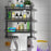 3-Layer 50cm Bathroom Towel Rack Organizer Stainless Steel Wall Mounted Storage Shelf with 6 Hooks - Black - 7