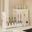 11.5cm Depth 2 Tier Kitchen Countertop Pull-out Spice Rack with Magnetic Hook and Chopping Board Holder , Carbon Steel Organizer - White - 1