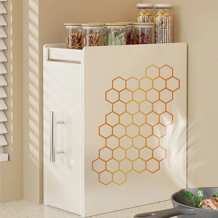 11.5cm Depth 2 Tier Kitchen Countertop Pull-out Spice Rack with Magnetic Hook and Chopping Board Holder , Carbon Steel Organizer - White - 3
