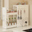 11.5cm Depth 3 Tier Kitchen Countertop Pull-out Spice Rack with Magnetic Hook and Chopping Board Holder , Carbon Steel Organizer - White - 1