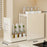 18.5cm Depth 2 Tier Kitchen Countertop Pull-out Spice Rack Carbon Steel Storage Organizer - White - 1