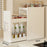 18.5cm Depth 3 Tier Kitchen Countertop Pull-out Spice Rack Carbon Steel Storage Organizer - White - 1