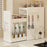 18.5cm Depth 3 Tier Kitchen Countertop Pull-out Spice Rack with Magnetic Hook and Chopping Board Holder , Carbon Steel Organizer - White - 1
