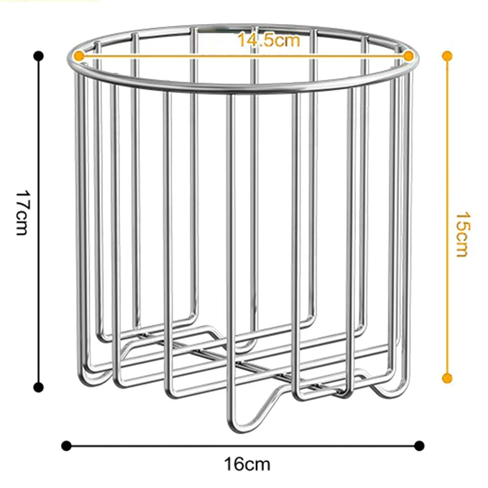 304 Stainless Steel Trash Bag Holder Rack Kitchen Countertop Garbage Rubbish Rack - Silver - 6