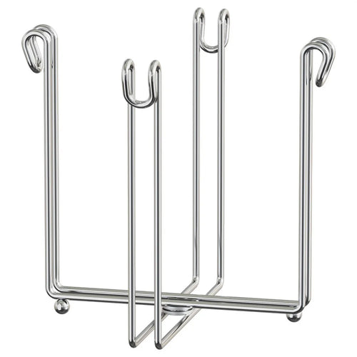 304 Stainless Steel Foldable Kitchen Garbage Bag Holder Stand Countertop Trash Support Rack - Silver - 1