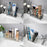 15.03 x 6.2 x 10.2cm 6 Grid Stainless Steel Toothbrush Holder Toothpaste Bathroom Organizer Shelf - Black - 6