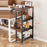 4 Tier Rolling Storage Cart Kitchen Bathroom Carbon Steel Organizer Rack with Wheels, Wood Side + Mesh Side - Black - 1