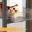 34.5 x 27.7 x 80cm Size L Kitchen Gap Storage Rack Multi Layer Rolling Cart with Wheels / Four Drawers - Black + Coffee - 6