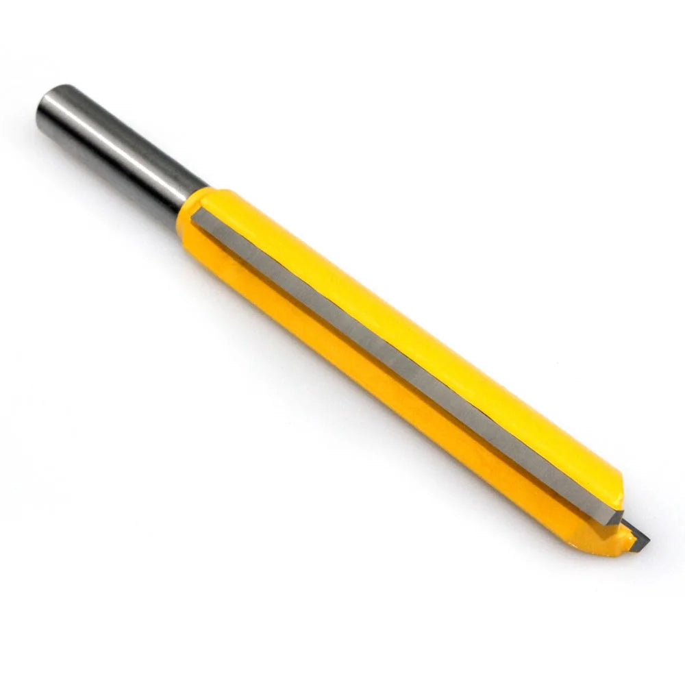 8mmx1 / 2 Inchx63mm Shank for Wood Trimmers, Shark Alloy Cutter Woodworking Straight Plunge Knife - 2