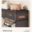 6 Tier Shoe Rack with Drawers 64cm Entryway Storage Cabinet with Dust Cover Curtain Multi Layer Organizer - Black - 3