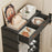 6 Tier Shoe Rack with Drawers 64cm Entryway Storage Cabinet with Dust Cover Curtain Multi Layer Organizer - Black - 5