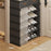 7 Tier Shoe Rack with Drawers 64cm Entryway Storage Cabinet with Dust Cover Curtain Multi Layer Organizer - Black - 3