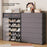 7 Tier Shoe Rack with Drawers 64cm Entryway Storage Cabinet with Dust Cover Curtain Multi Layer Organizer - Black - 4