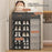 7 Tier Shoe Rack with Drawers 64cm Entryway Storage Cabinet with Dust Cover Curtain Multi Layer Organizer - Black - 5