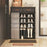 7 Tier Shoe Rack with Drawers 64cm Entryway Storage Cabinet with Dust Cover Curtain Multi Layer Organizer - Black - 6