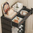 7 Tier Shoe Rack with Drawers 64cm Entryway Storage Cabinet with Dust Cover Curtain Multi Layer Organizer - Black - 7