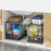 Under Sink Storage Rack Double Layer Adjustable Width Kitchen Cabinet Organizer with Pull-Out Drawers - Single Basket / Black - 1