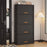 9 Tier 64cm Shoe Rack Stackable Storage Organizer with Flip Lid Magnetic Closure Dustproof Shoe Cabinet - Black - 5