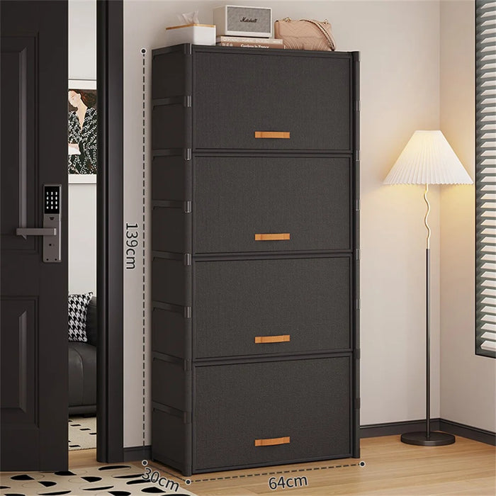 9 Tier 64cm Shoe Rack Stackable Storage Organizer with Flip Lid Magnetic Closure Dustproof Shoe Cabinet - Black - 5