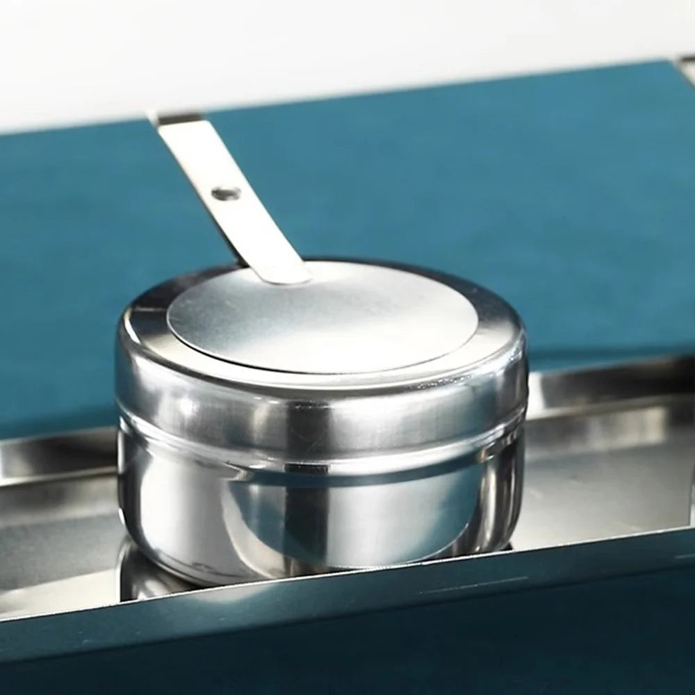 Stainless Steel Catering Chafer Chafing Dish with 2 Pan and Lid Alcohol Heated Food Server Warmer - Silver - 7