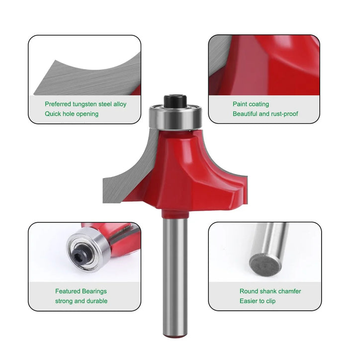 MC01035S35 1 / 4 Inch Shank 1-3 / 8" Width Round Over Bit Milling Cutter Router Bit Woodworking Cutter Tool - 3